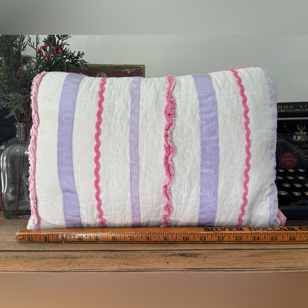 Pink and Purple Striped Pillow